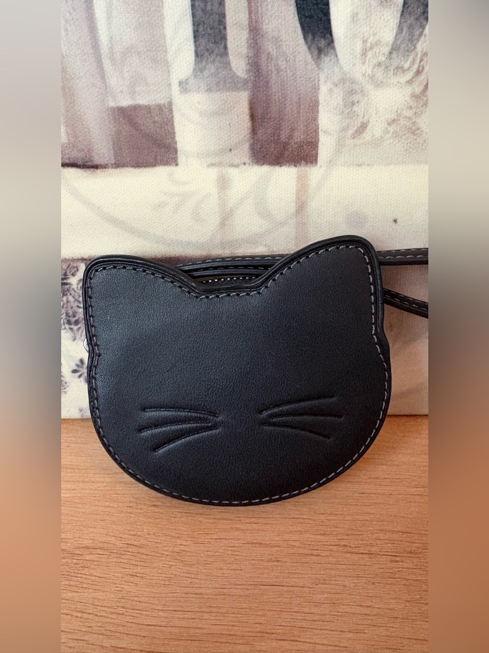 Coach Halloween Cat Kitten Coin Case Purse Leather